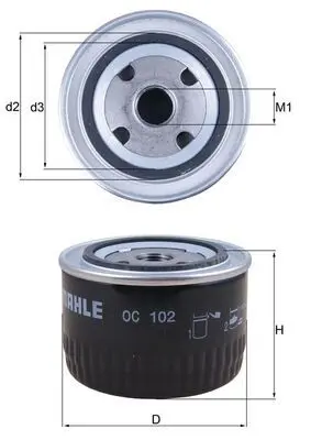 Eļļas filtrs MAHLE OC102