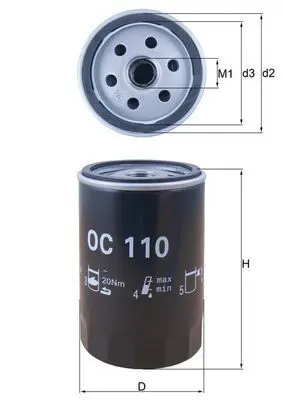 Eļļas filtrs MAHLE OC110