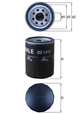Eļļas filtrs MAHLE OC1414