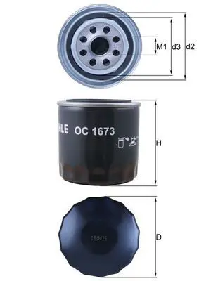 Eļļas filtrs MAHLE OC1673