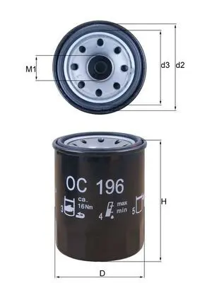 Eļļas filtrs MAHLE OC196