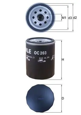 Eļļas filtrs MAHLE OC203