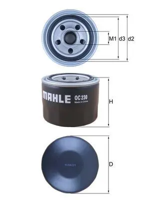 Eļļas filtrs MAHLE OC230