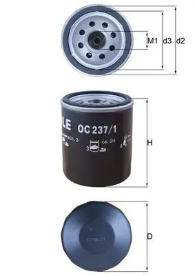 Eļļas filtrs MAHLE OC2371