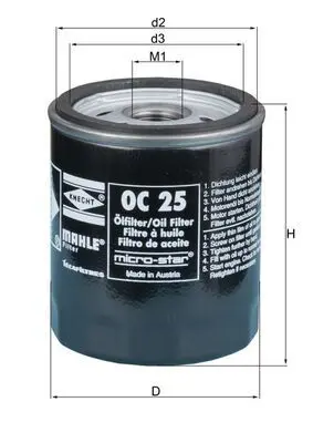 Eļļas filtrs MAHLE OC25