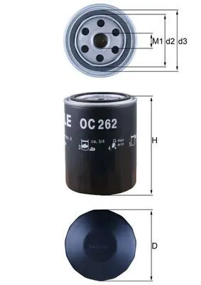 Eļļas filtrs MAHLE OC262