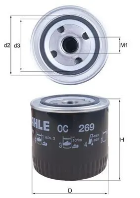 Eļļas filtrs MAHLE OC269