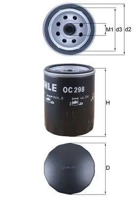 Eļļas filtrs MAHLE OC298