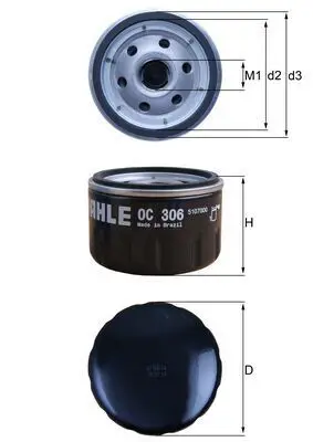 Eļļas filtrs MAHLE OC306