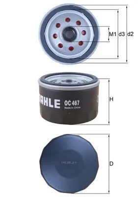 Eļļas filtrs MAHLE OC467