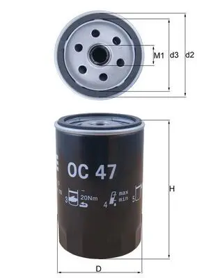 Eļļas filtrs MAHLE OC47