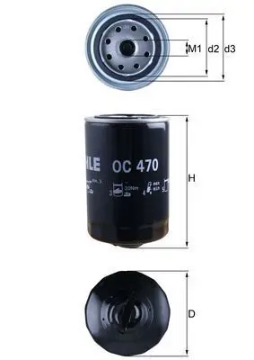 Eļļas filtrs MAHLE OC470