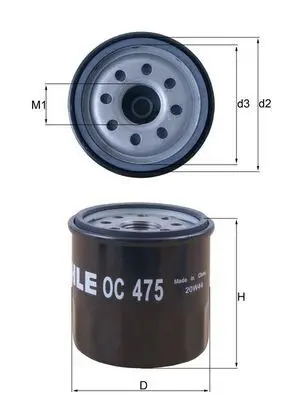 Eļļas filtrs MAHLE OC475
