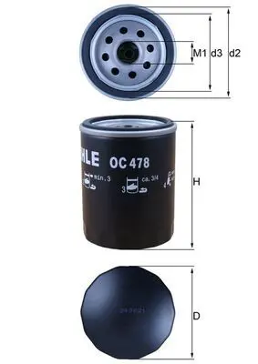 Eļļas filtrs MAHLE OC478