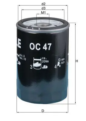 Eļļas filtrs MAHLE OC47OF