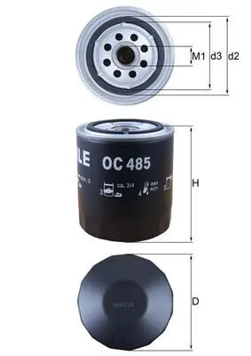 Eļļas filtrs MAHLE OC485