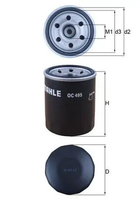 Eļļas filtrs MAHLE OC495