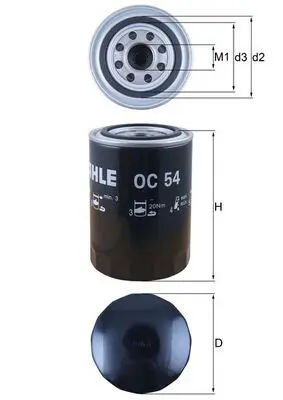 Eļļas filtrs MAHLE OC54