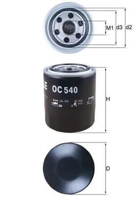 Eļļas filtrs MAHLE OC540