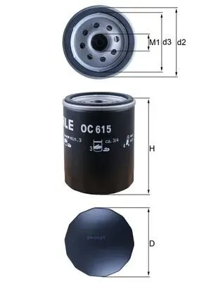 Eļļas filtrs MAHLE OC615