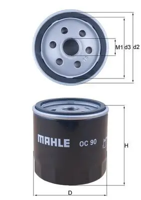 Eļļas filtrs MAHLE OC90