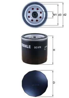 Eļļas filtrs MAHLE OC978