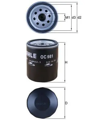 Eļļas filtrs MAHLE OC981