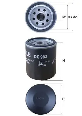 Eļļas filtrs MAHLE OC983