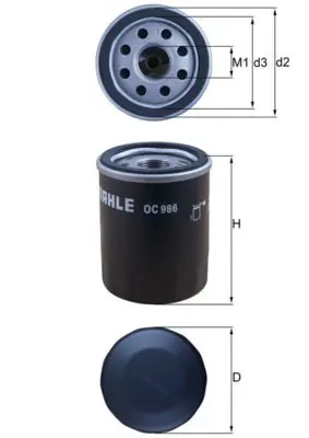 Eļļas filtrs MAHLE OC986