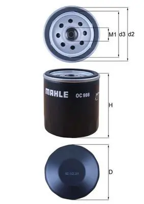 Eļļas filtrs MAHLE OC988