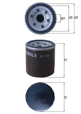 Eļļas filtrs MAHLE OC996