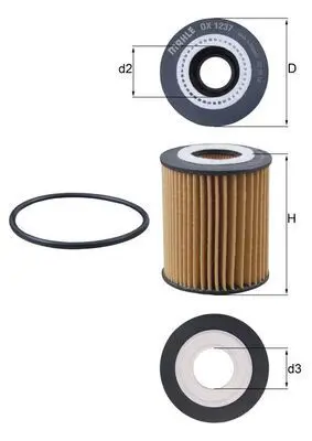 Eļļas filtrs MAHLE OX1237D