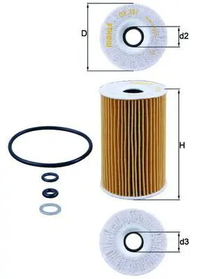 Eļļas filtrs MAHLE OX351D