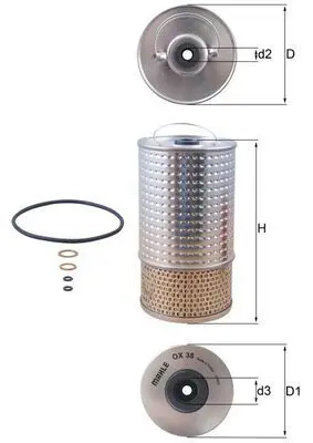 Eļļas filtrs MAHLE OX38D