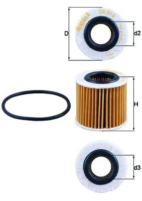Eļļas filtrs MAHLE OX416D1