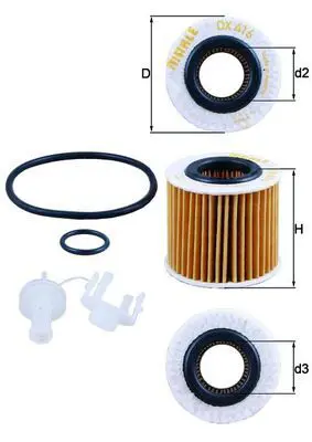 Eļļas filtrs MAHLE OX416D2