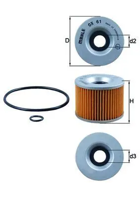 Eļļas filtrs MAHLE OX61D