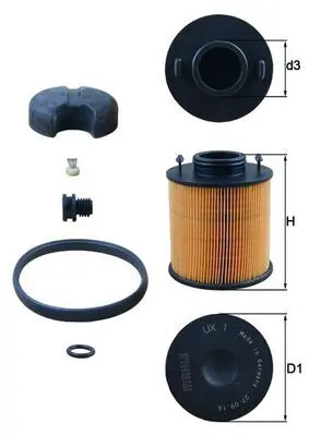 Karbamīda filtrs MAHLE UX1D