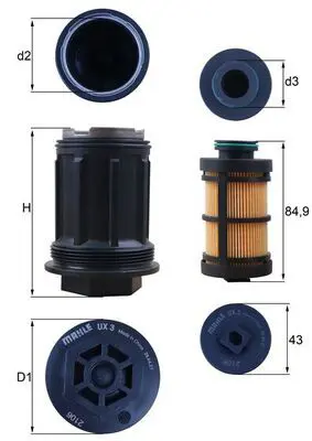 Karbamīda filtrs MAHLE UX3KIT