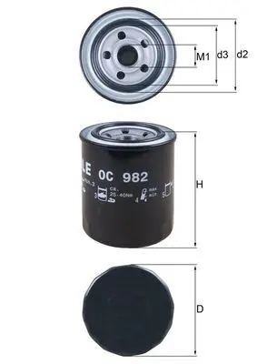 Eļļas filtrs MAHLE oc982