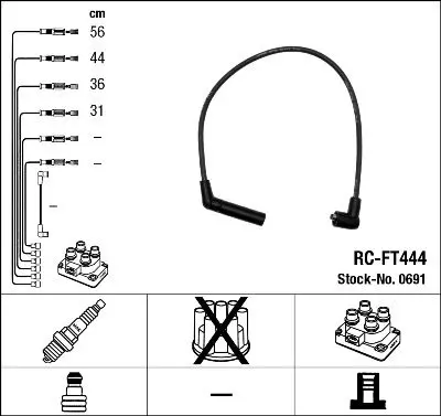 Augstsprieguma vadu komplekts NGK 0691