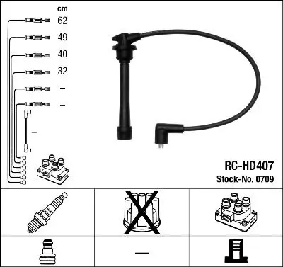 Augstsprieguma vadu komplekts NGK 0709