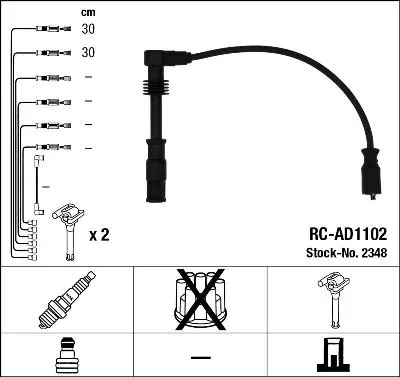 Augstsprieguma vadu komplekts NGK 2348