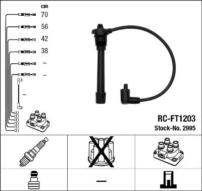 Augstsprieguma vadu komplekts NGK 2995