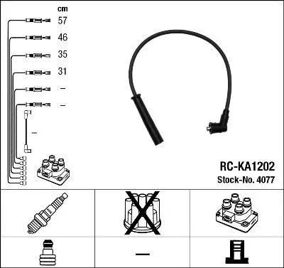 Augstsprieguma vadu komplekts NGK 4077