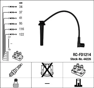 Augstsprieguma vadu komplekts NGK 44226