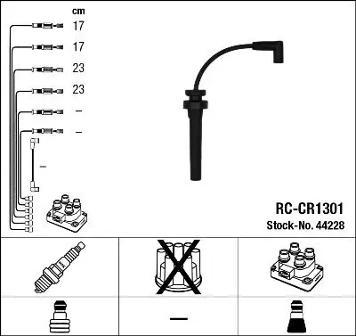 Augstsprieguma vadu komplekts NGK 44228