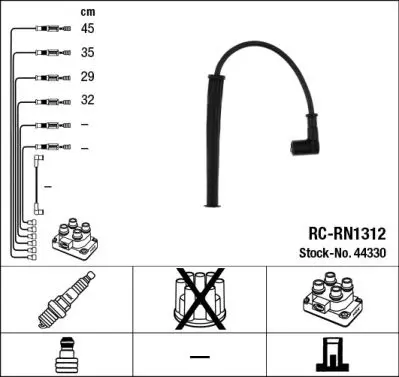 Augstsprieguma vadu komplekts NGK 44330