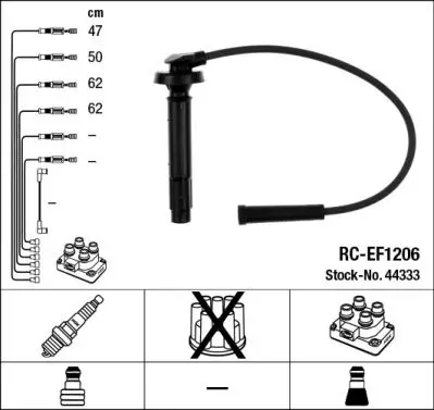 Augstsprieguma vadu komplekts NGK 44333