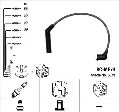 Augstsprieguma vadu komplekts NGK 5071